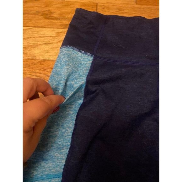 Tek Gear, women's blue color blocked elastic waist athletic leggings size small - Picture 3 of 8